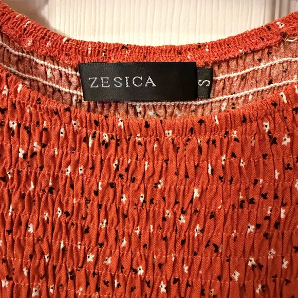 Women's Orange Floral Dress - Picture 3 of 3